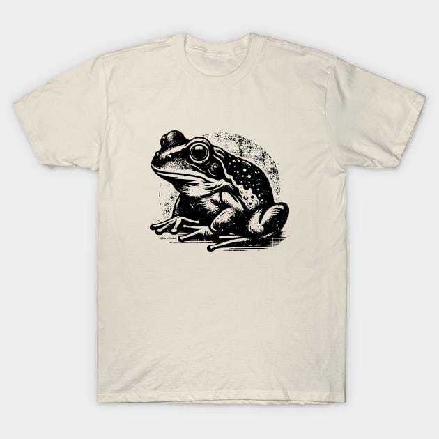 Grunge Retro Frog - Stamp Style - Frog Lover T-Shirt by TeeTopiaNovelty